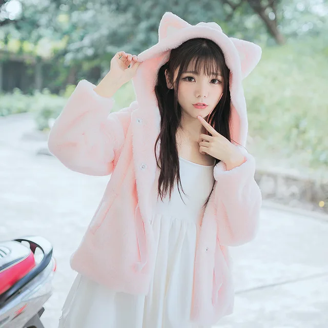 winter warm sweet coats for lovely girls student imitation rabbit
