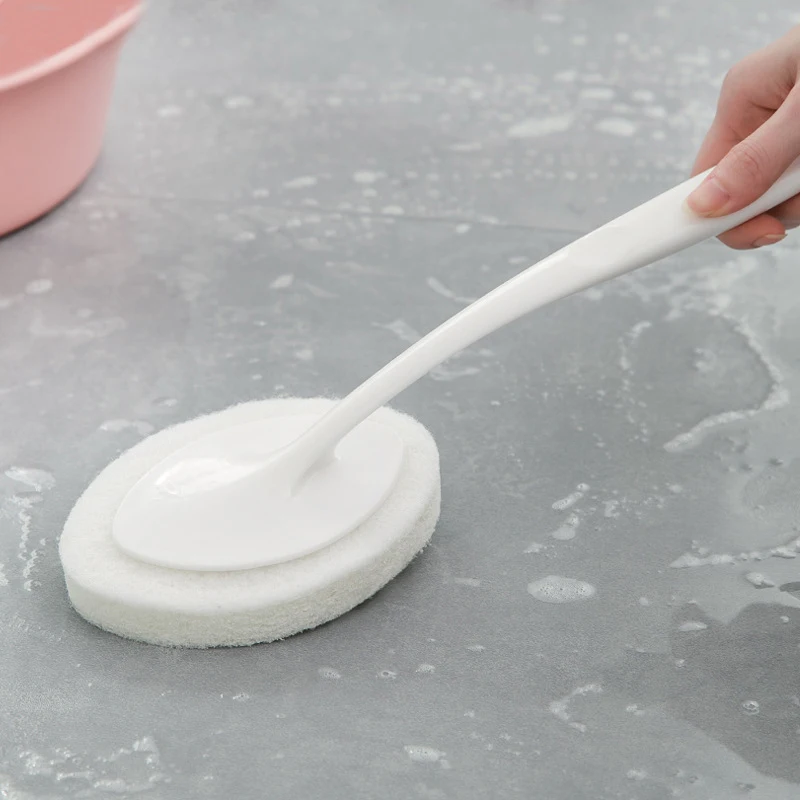 

1pcs Hand-held Clean Brush Replaceable Sponge Handle Scrub Brush Descaling Pot Brush Floor Toilet Kitchen Cleaning Vclean Spot
