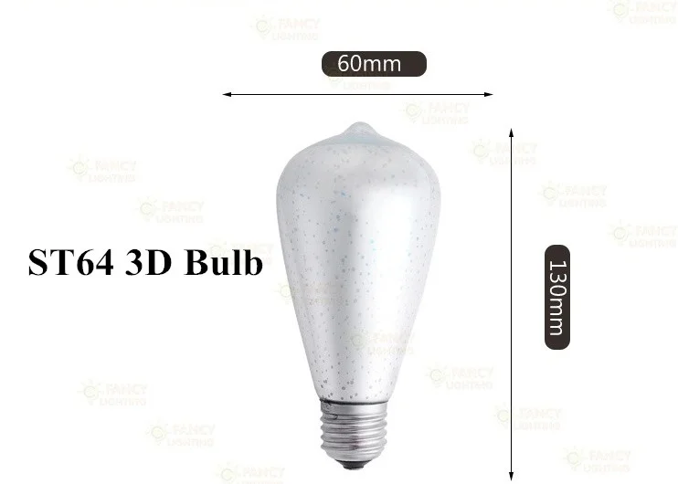 Светодиодный светильник E27 3D декоративная светодиодная лампа ST64/G95/G125 85-265 в bombillas Led для дома/гостиной/спальни декор 3 Вт лампада led - Испускаемый цвет: ST64 3D Bulb