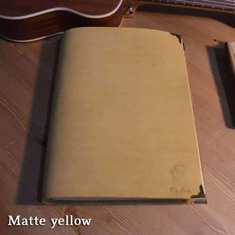 leather notebook Stationery Gift a4 handmade cover Vintage Cowhide Diary Journal Sketchbook school Notepad Personalized Emboss