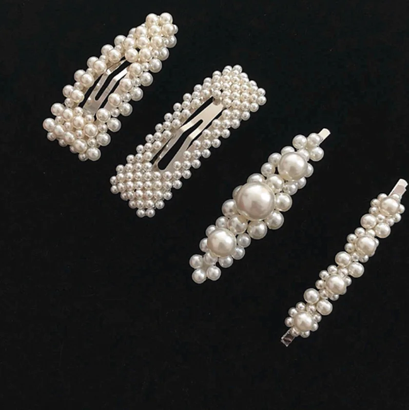 Korean 8 Styles Acrylic Imitation Pearl Women Barrettes Elegant For Female Girl Hair Clip Hairgrips Hair Accessories