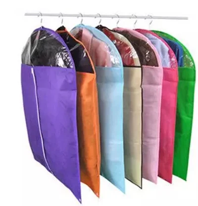 Us 11 4 18 Off Home Essentials Non Woven Fabric Dustproof Clothing Bags Storage Cover Clear Window 3 Sizes 7 Colors Available 5pcs Lot In