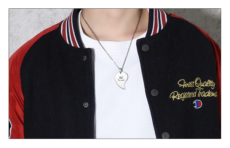 Meaeguet Fashion His Queen & Hers King Crown Heart Necklace Stainless Steel Couple Love Forever Wedding Pendants Jewelry (3)