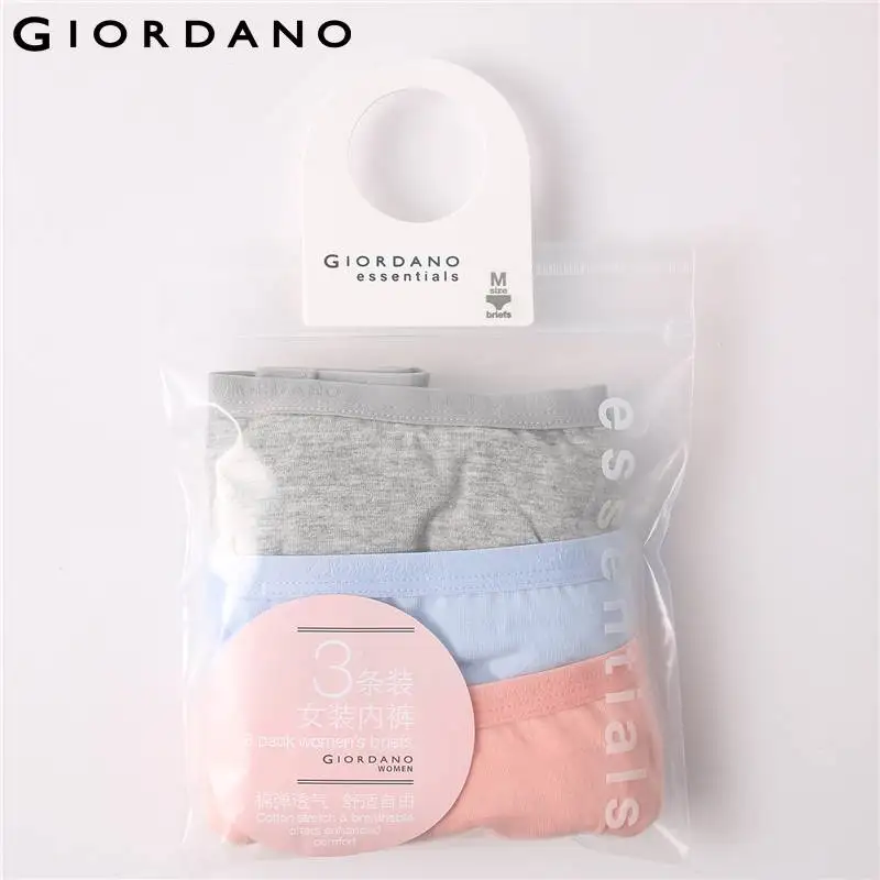 Giordano Три пары эластичных трусов выполненых из натурального хлопка а так же