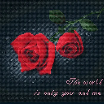

kits-for-embroidery satin stitch kits Cross-Stitch picture diy 14ct blank cloth cross stitch set rose wedding decoration love