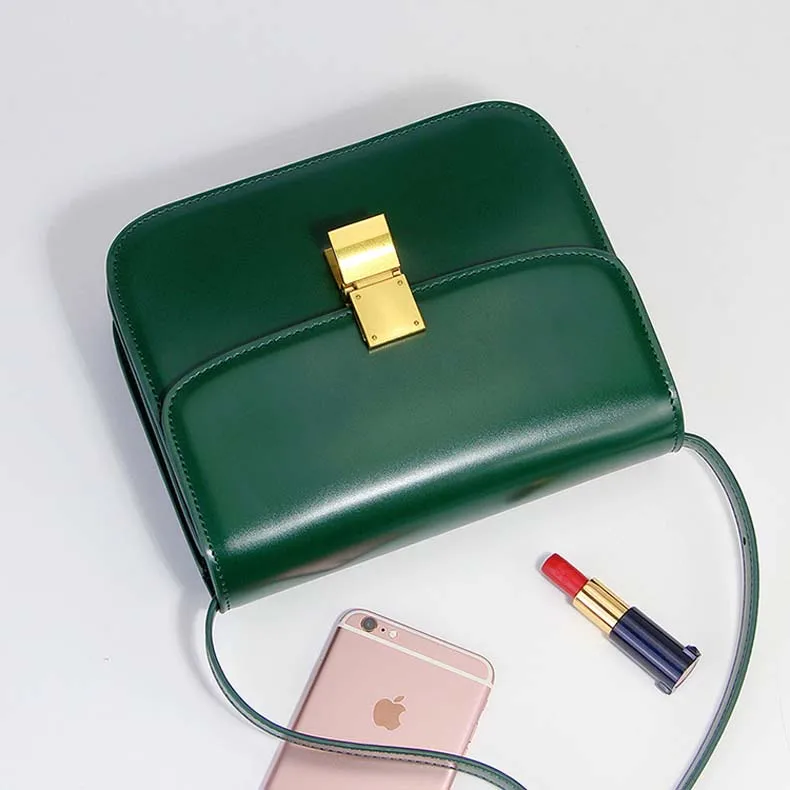 Designer de Couro Genuíno Aba Sólidos Bolsa