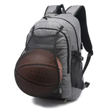 Basketball Backpack With the USB Cable Outdoor Bags Gray Black Canvas 30*15*48cm Sport Bag unisex Entertainment