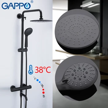 

GAPPO Sanitary Ware Suite brass bathroom rainfall shower sets mixer faucet thermostatic mixer tap waterfall bath tub faucets
