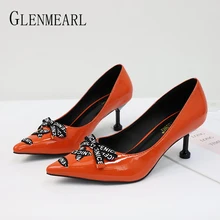 Women Pumps High Heels Shoes Pointed Toe Bow-Knot Sexy Heels Brand Slip on Spring Casual Party Wedding Shoes Dress Plus Size DE Women Pumps High Heels Shoes Pointed Toe Bow-Knot Sexy Heels Brand Slip on Spring Casual Party Wedding Shoes Dress Plus Size DE