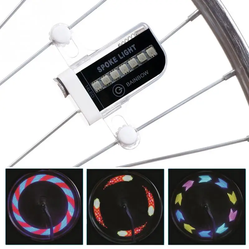 Cheap 30 Flash Patterns 14 LED Colorized Shock Sensor Wheel Spoke LED Light Universal Mountain Bike Bicycle Wheel Tire Decoration 0