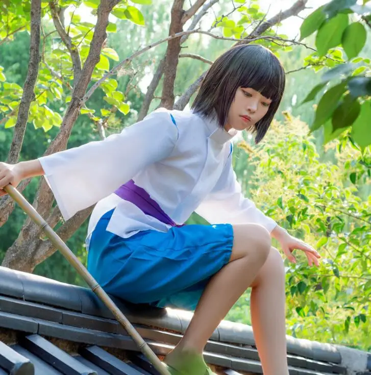 Классический унесенный спиром Sen to Chihiro no Kamikakushi Белый Дракон Хаку нигихаями Kohakunushi кимоно униформа косплей костюм