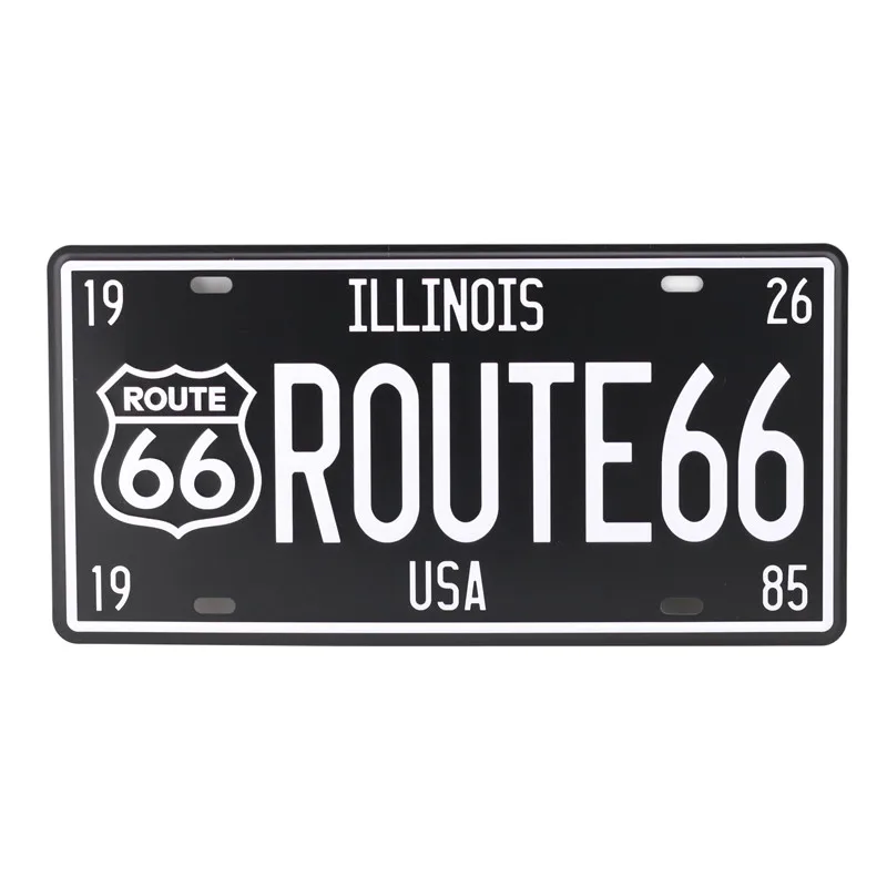 Бар клуб стены гаража США Винтаж Металл Олово Знаки Route 66 номер автомобиля номерной знак табличка Плакат Украшение дома 15X30 см C10