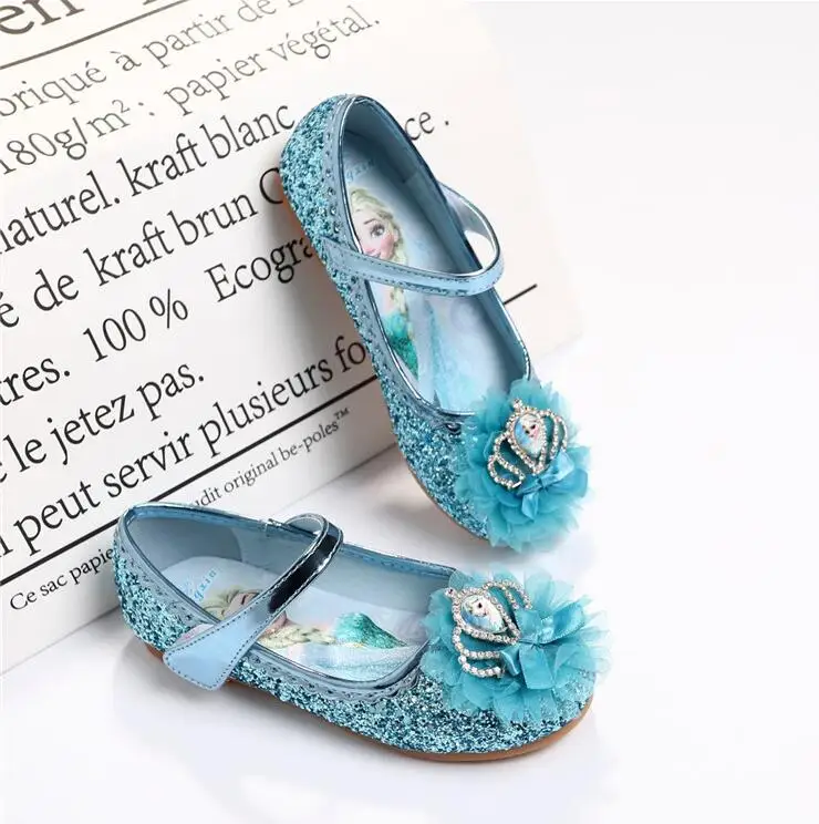 New Summer Children Sandals Girls Princess Shoes With Bow PU Leather Elsa Design Wedding Kids Dress Shoes for Girls EU 24-36