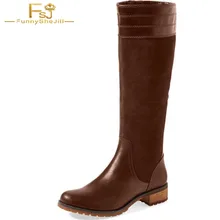 FSJ/коричневые сапоги до колена для зрелых женщин; обувь на среднем каблуке «рюмочка»; винтажные стильные ездовые и туристические сапоги с круглым носком для походов; 37