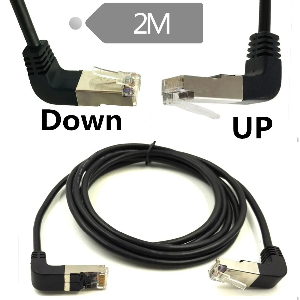 2 м RJ45 вверх штекер к вниз 90 градусов Cat 5 кабель Ethernet (вверх штекер)|ethernet cable|cat 5rj45 to