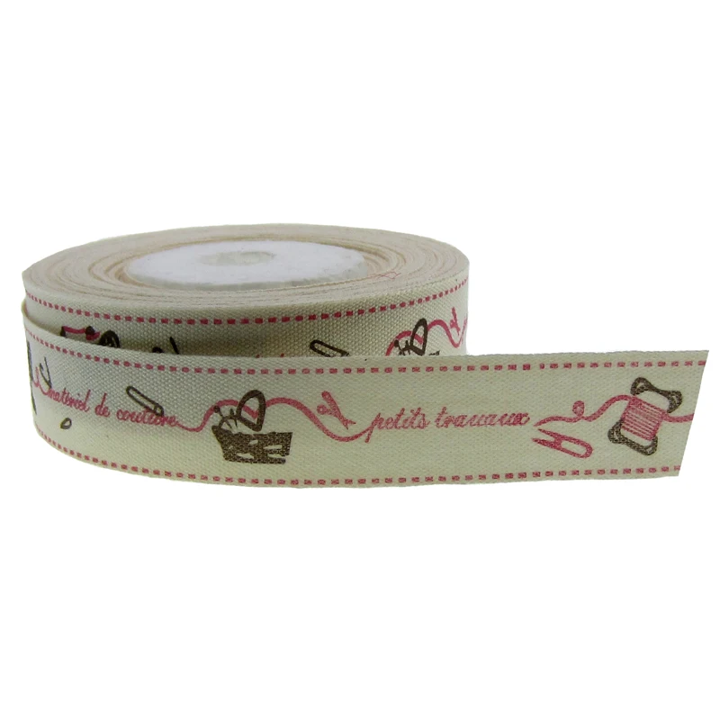 Buy 5 Yards 5/8" cotton ribbon printed sewing machine