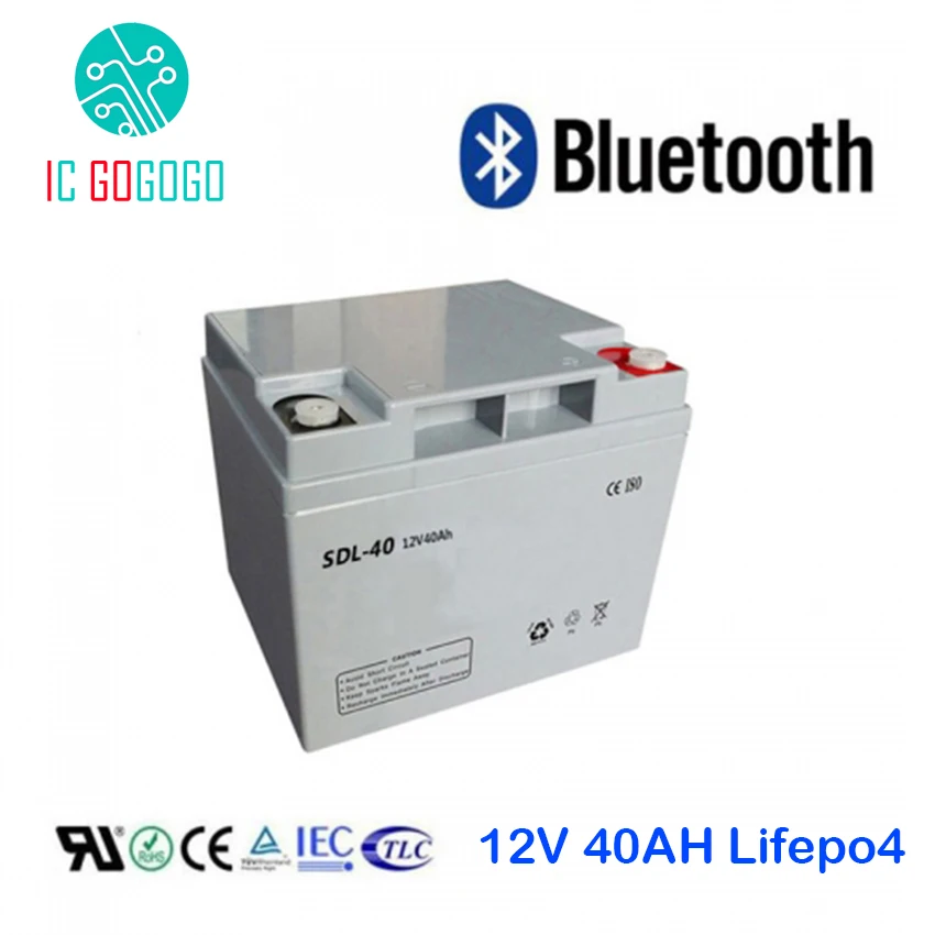 

12V 40AH Lifepo4 Battery Pack Deep 2000 Cycle 3.2V Lithium Iron Phosphate Cell Bluetooth BMS Customized AKKU Long Life 40 ah 4S