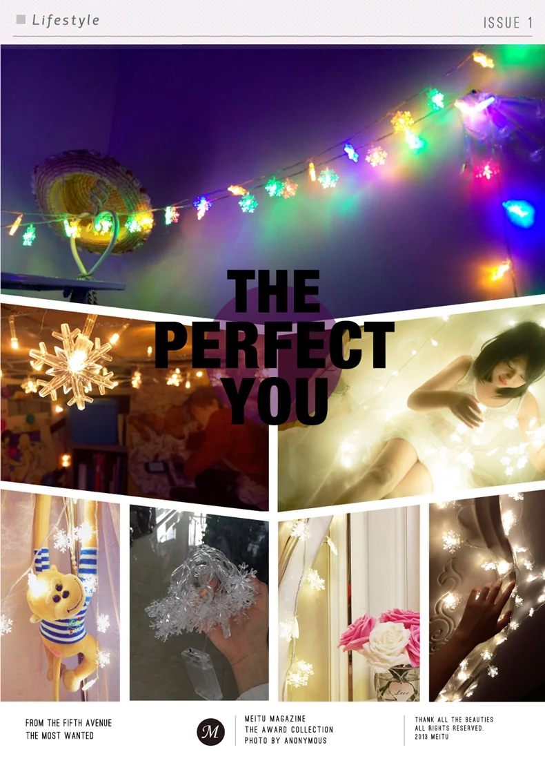 10m 100led 220v ue Guirlanda Flocos de Neve de Natal Led Luzes Cordas de Fadas para Festa em Casa do Casamento da Árvore de Natal Decorações do Jardim da Água 9 string fairy lights