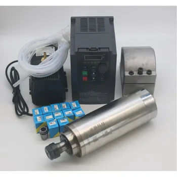 

2.2kw water cooled spindle kit ER20 80x230mm 4 pcs bearings Ceramic Ball Bearing &amp 220v 2.2kw vector inverter &amp 80mm brac