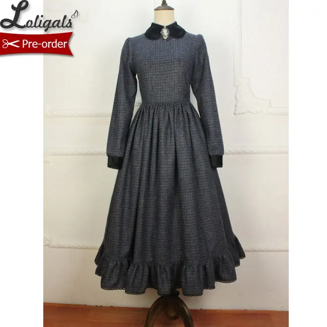 Длинное шерстяное платье в винтажном английском стиле на заказ, милое платье макси в клетку