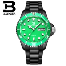 Switzerland Genuine Binger Mens Watches Luxury Brand Round Luminous Watch Military Relogio Masculino Swiming Wristwatch