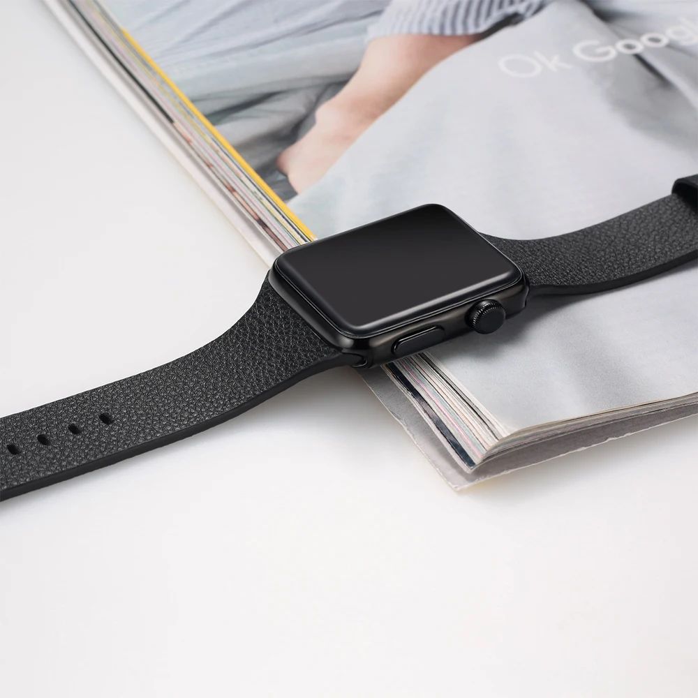 Ремешок из натуральной кожи для apple watch band 44 мм 42 40 38 аксессуары браслетов iwatch series