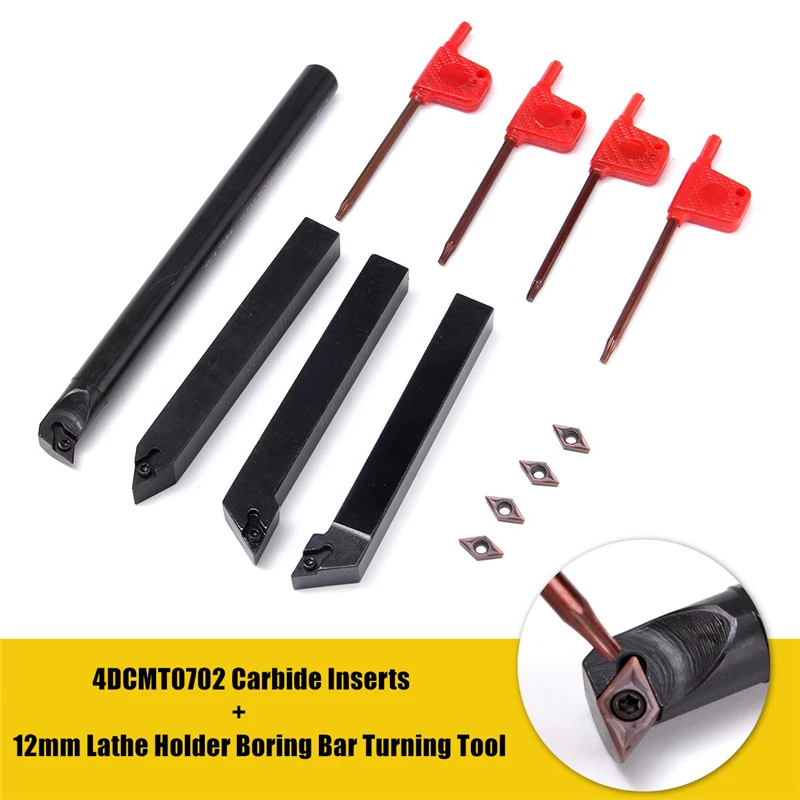 Best Price 4pcs 12mm Lathe Boring Bar Turning Tool Holder with 4pcs