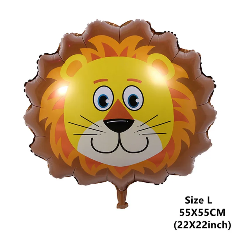 6 шт. большой для вечеринки в стиле сафари Тема воздушный шар зоопарк, джунгли вечерние воздушные шары из фольги в виде животного комплект детский день рождения украшения - Цвет: Large Lion