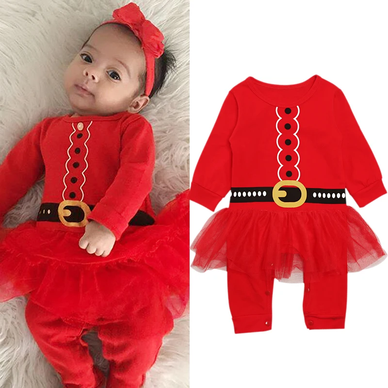 

Baby Girls Romper Long Sleeve with Mesh Halloween Christmas Costume Gift Girls Rompers Spring Autumn Clothing Free Shipping