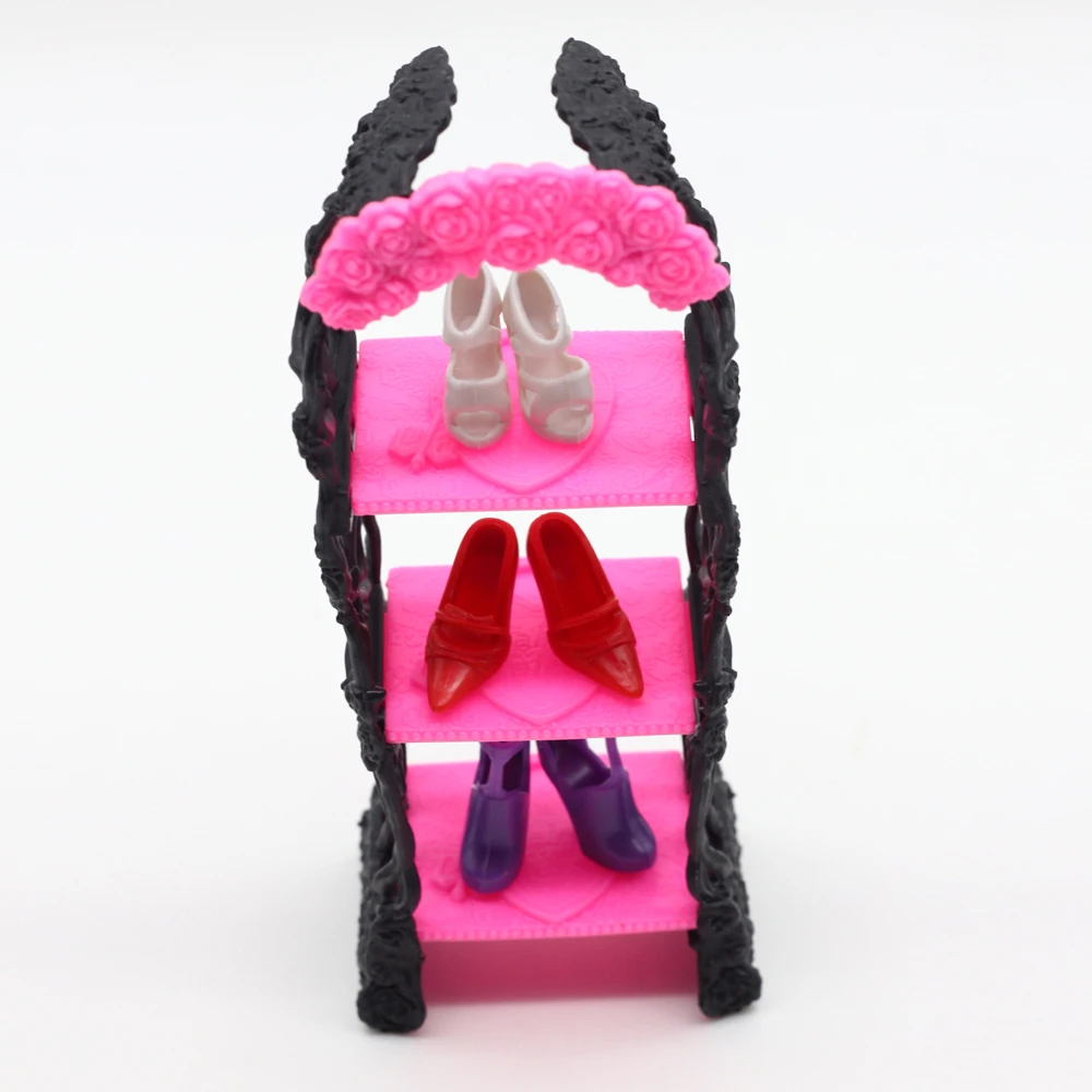 Стеллаж для обуви игрового домика 1/6 куклы Барби стеллаж хранения кукол Monster High