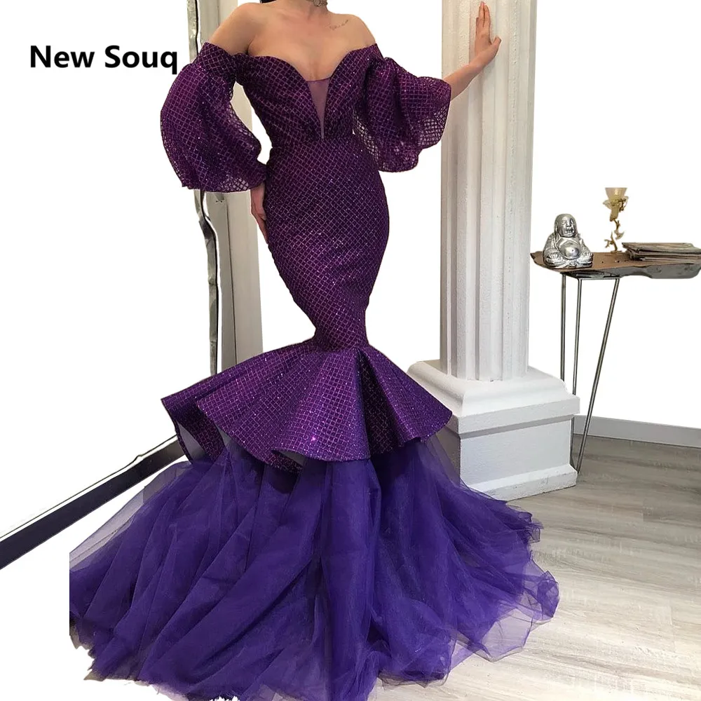 purple mermaid evening gown