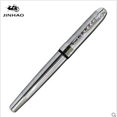 Jinhao 250 сталь Fude каллиграфия перьевая ручка 0,5 мм перо, чистое серебро цвет письма подарок ручка для рисования/офиса/дома - Цвет: 49