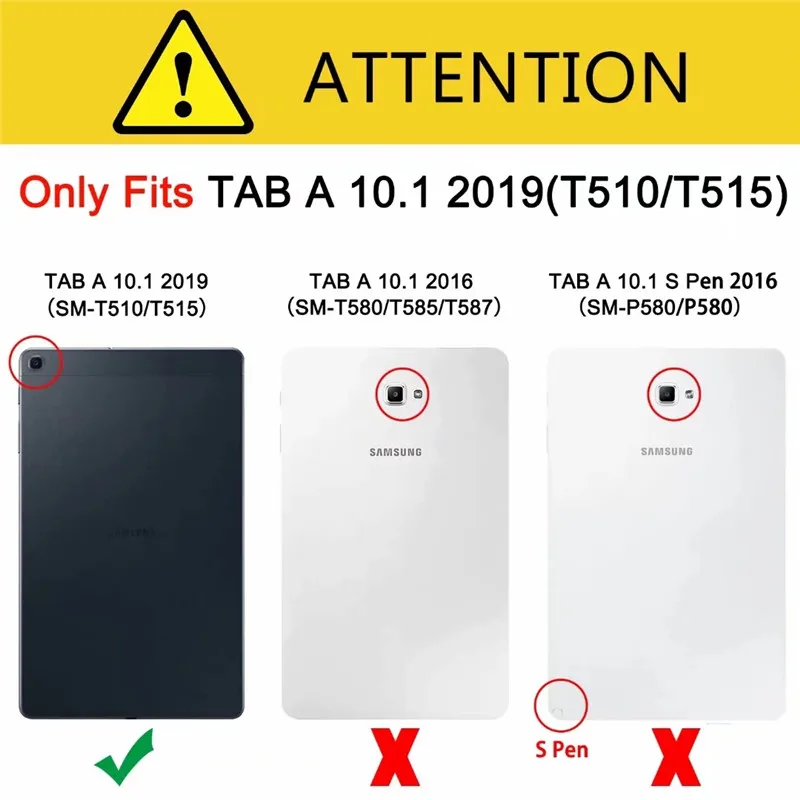 Чехол-книжка из искусственной кожи чехол для Samsung Galaxy Tab A 10,1 2019 T510 T515 SM-T510 SM-T515 смарт-чехол для планшета для Tab A 10,1 дюймов + 3 в 1