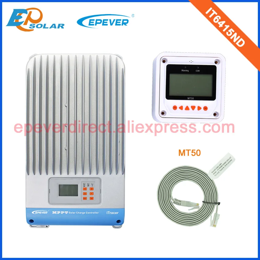 

60A solar charge controller MPPT EPsolar IT6415ND 60amp 12v 24v 36v 48v auto work with white MT50 remote meter