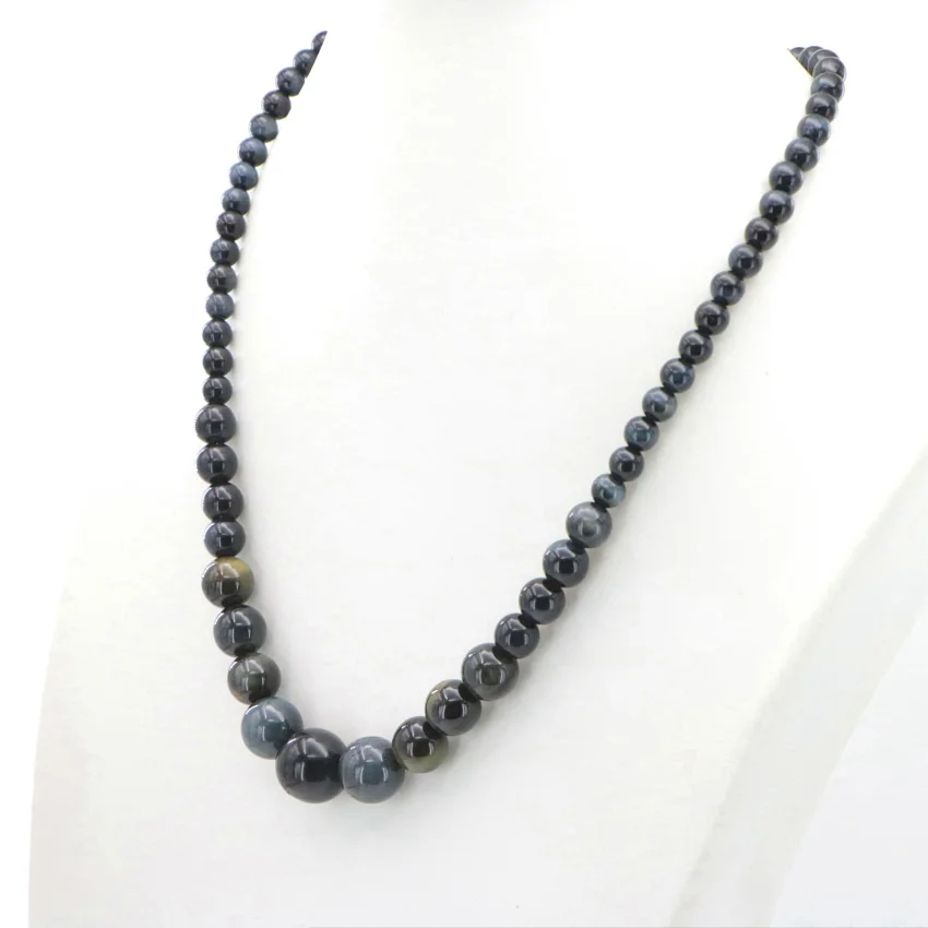 4 Natural blue tiger stone necklace Jasper (4)