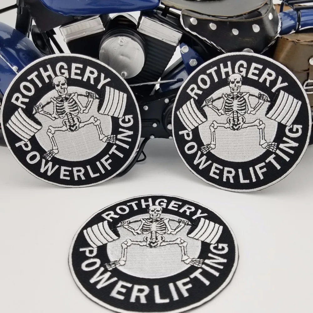 DAN0001 (3)10pcs ROTHGERY POWERLIFTING PATCH Embroidery Iron On Or Sew On Jacket Cloth Bag Cap Patches Size 10cm Wide Free Shipping