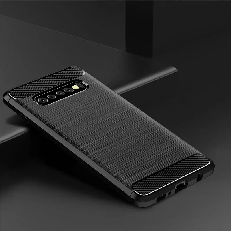 For Galaxy S10 Plus Cover Shockproof Carbon Fiber Soft Silicone Phone Back Case for SSMSUNF S10+ S10E Protective Bumper Fundas (8)