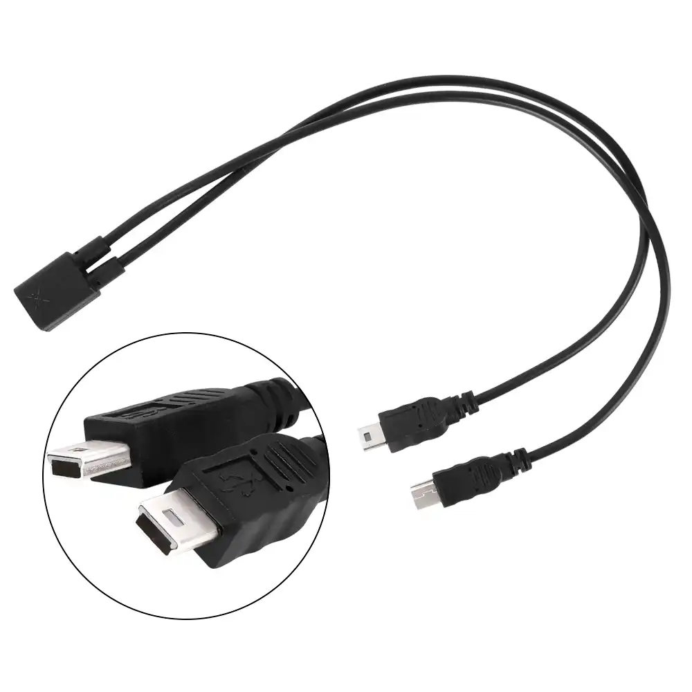 25 см мини USB 5P сплиттер 1 мама до 2 * Мини кабель удлинитель для зарядки данных| |