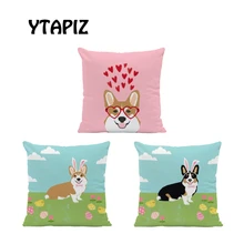 Best Price Personalized Cartoon Style Dog Pillow Set Rainbow Wings Glasses Grass Skirt Wreath Navy Beach Decoration Home Sofa Cushion Cover