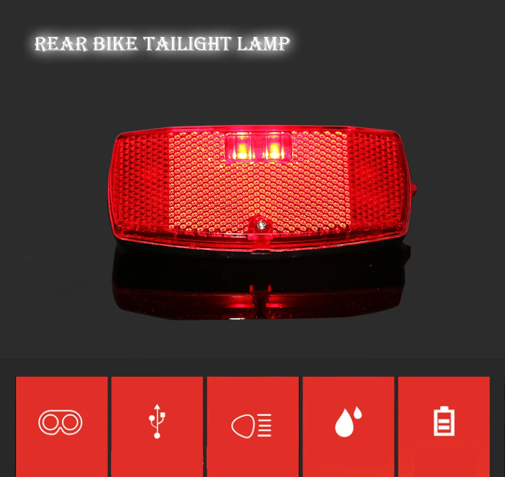 Clearance JS Leds Red Bicycle Rear Light Bike Rear Rack Light Lamp Battery Cycling Bicycle Accessories MTB Led Bike bisiklet aksesuar 1