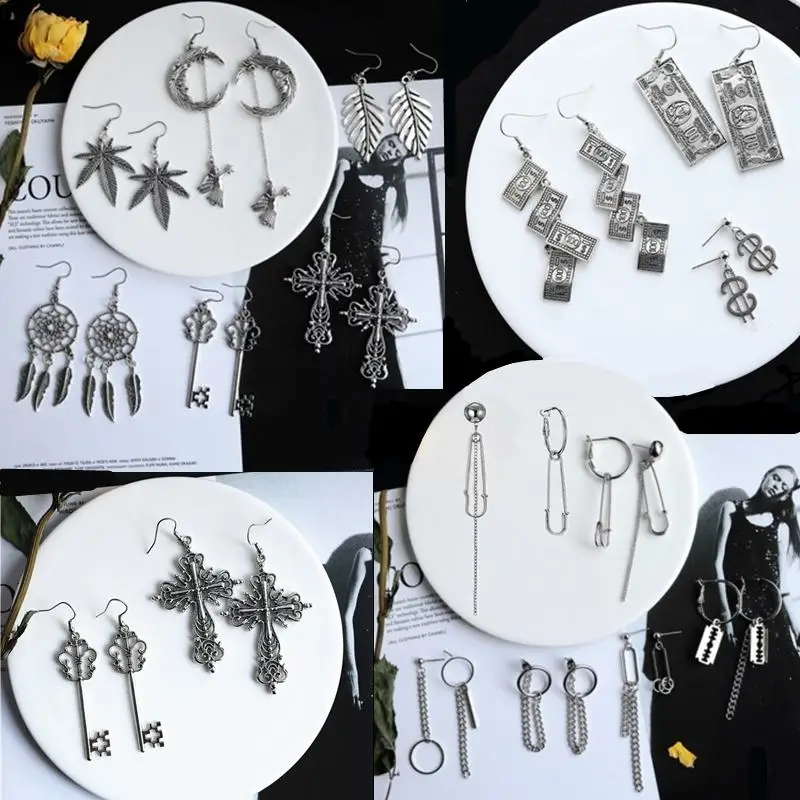 

Do The Old Alloy Stud Earring For Women Men Jewelry Fine Earrings Summer Dollar Moon Stars Plant Punk Hip Hop Trend Pretty Gift