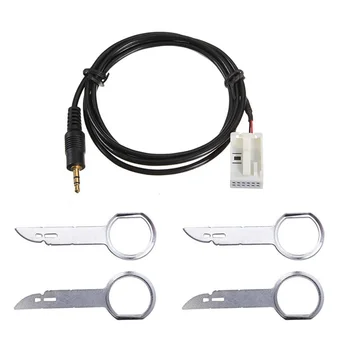 

3.5mm 6000 CD AUX In Input Adapter Cables for F ord Focus C-MAX Mon deo Fiesta+Sent Free Radio Removal Keys