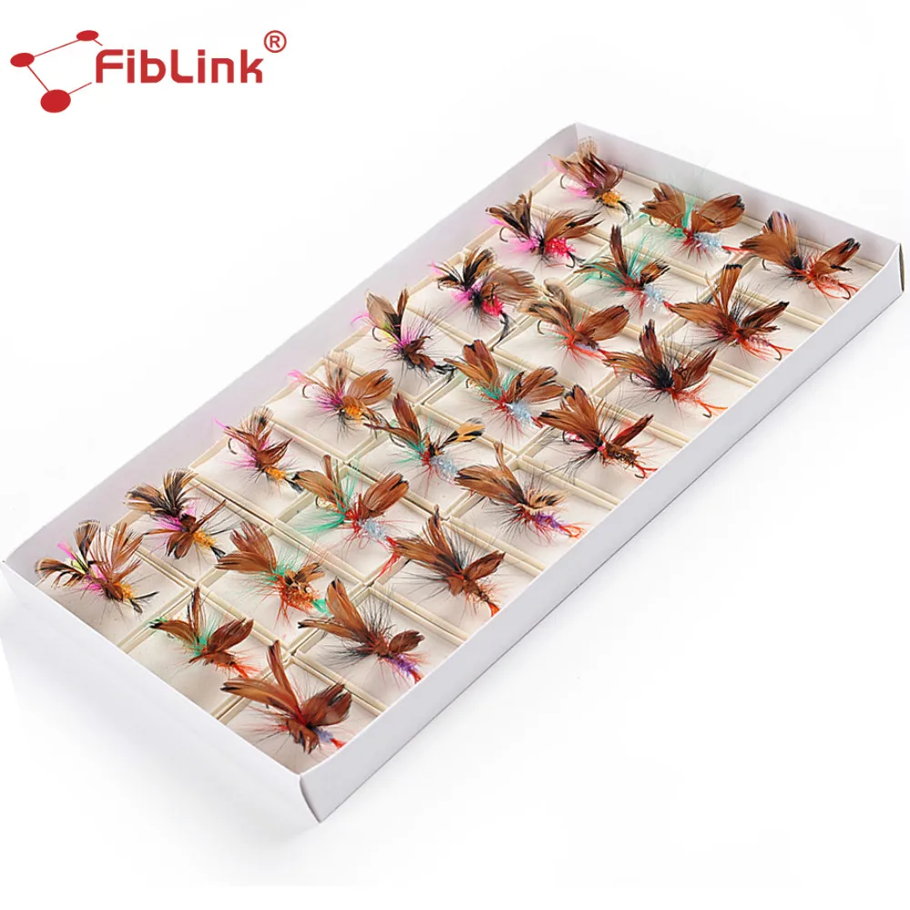 

Fiblink 48pcs Fly Fishing Lure Set Artificial Bait Bass Salmon Trout Fly Fishing Lures Hooks Tackle with Boxed Butterfly Insect