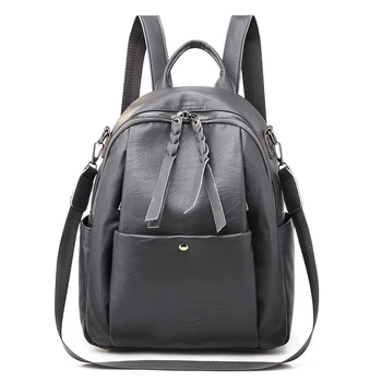 

New Fashion Casual Pu Women Anti-Theft Backpack Quality Vintage Backpacks Women'S Larger Capacity Female Shoulder Bag