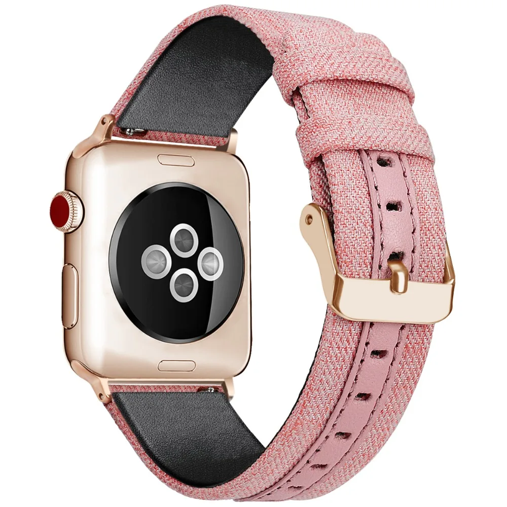 Холщовый кожаный ремешок для apple watch, ремешок для apple watch 5 4 3 44 мм 40 мм 42 мм 38 мм Iwatch series 5 4 3 correa, браслет для часов