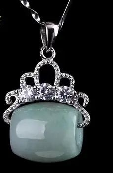 

Beautiful crown design 925 silver inlaid lulutong beads pendant tie-in 925 silver necklace charm female style