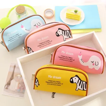 

"My Dream" Pu Waterproof Pencil Case Stationery Storage Organizer Bag School Office Supply Escolar Papelaria