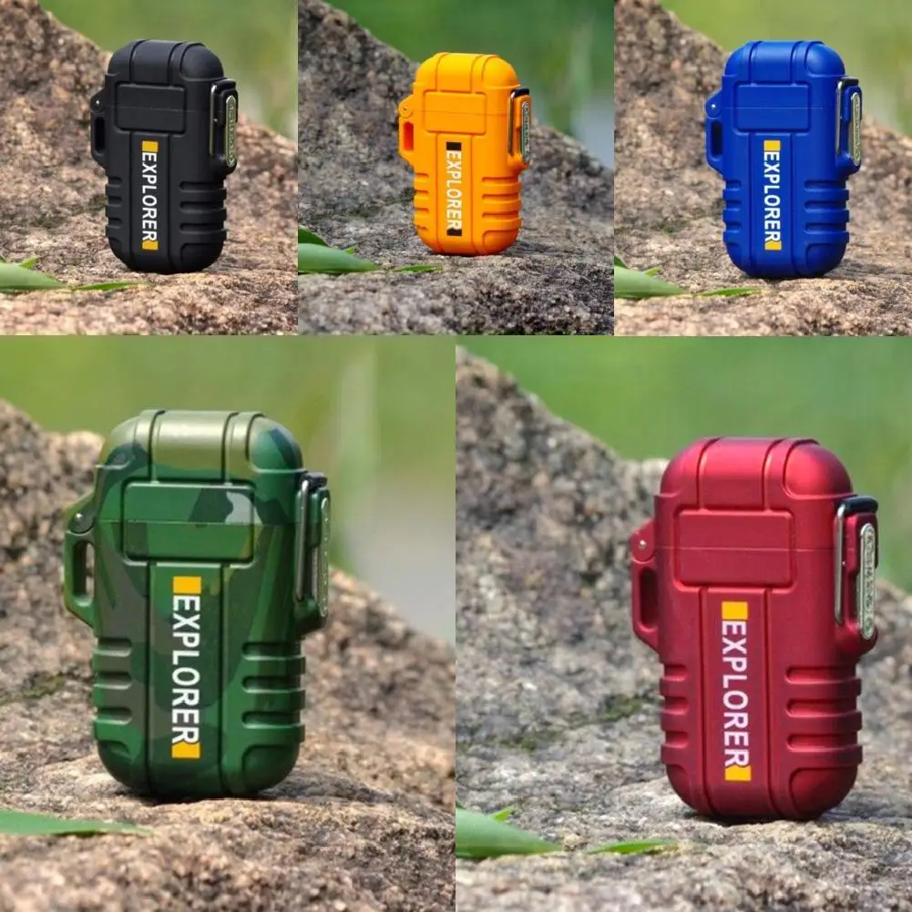 

New Portable Outdoor Camping Waterproof USB Rechargeable Double Arc Survival Lighter