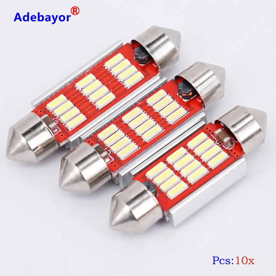

10X new super bright dome 401410-12smd led 31mm 36mm 39mm 41mm car festoon reading interior plate Luggage lights canbus no error