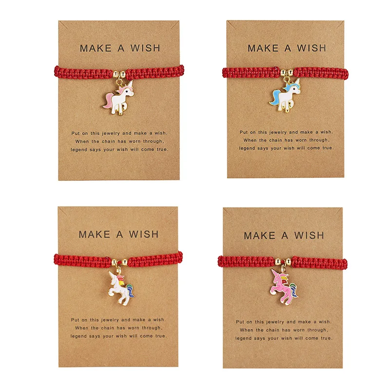 

Foal Pendant Red Rope Braid Adjustable Lucky Bracelet Women Lovers Sister Gift Preferred jewelry